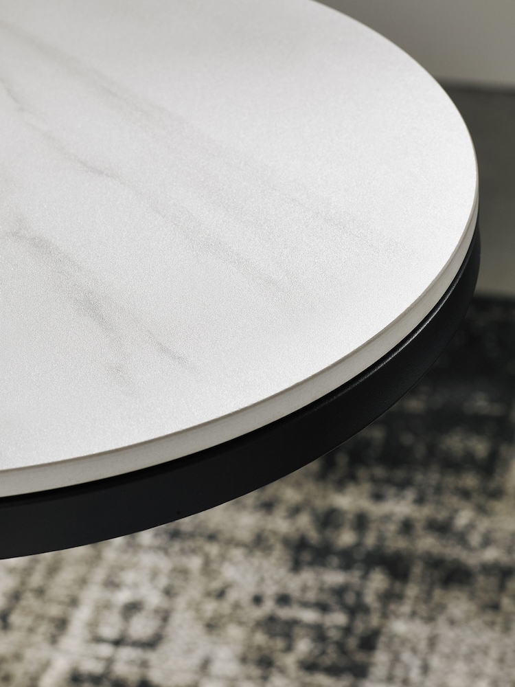 Bentley Designs Matt White Mateo Stone Nest Table - Image 4 of 4 Bentley Designs Matt White Mateo Stone Nest Table - Image 4 of 4