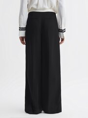 Reiss Black Bryn Contrast Waistband Pintuck Trousers - Image 5 of 6