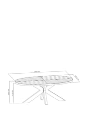 Bentley Designs Rustic Oak Ellipse Large 6 Seat Table Wooden Legs - Image 3 of 5