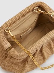 Reiss Natural Gia Raffia Clutch Bag - Image 3 of 6