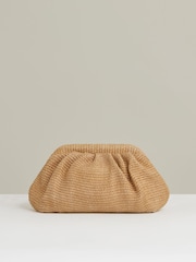 Reiss Natural Gia Raffia Clutch Bag - Image 4 of 6