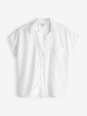 White Short Sleeve Cotton Shirt - Image 6 of 7