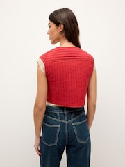 Red/White Floral Embroidery Waistcoat - Image 3 of 7