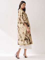 Khaki Green Tie Dye 3/4 Sleeve Kimono - Image 3 of 6
