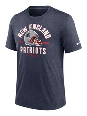 Fanatics Blue New England Patriots Triblend Helmet T-Shirt - Image 2 of 3