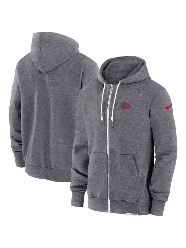 Fanatics Grey Kansas City Chiefs Dri-FIT Player Full Zip Top - Image 1 of 3