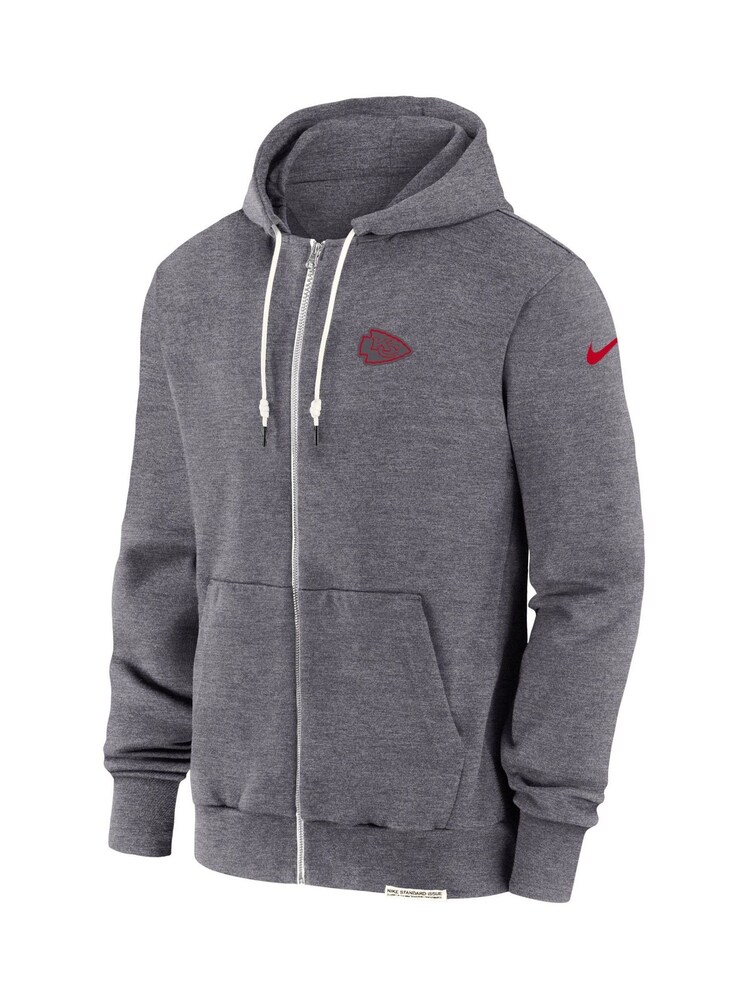 Fanatics Grey Kansas City Chiefs Dri-FIT Player Full Zip Top - Image 2 of 3