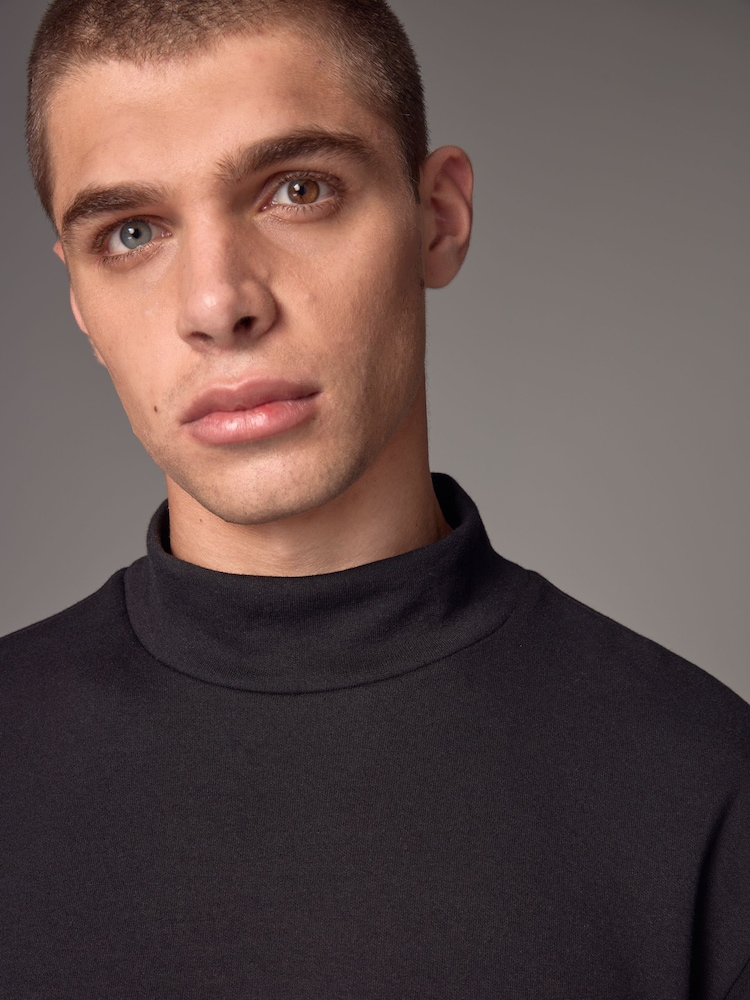 Black Soft Touch Long Sleeve Turtle Neck T-Shirt - Image 3 of 7