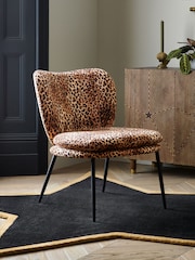 Rockett St George Leopard Love Velvet Perfect Accent Chair - Image 1 of 7