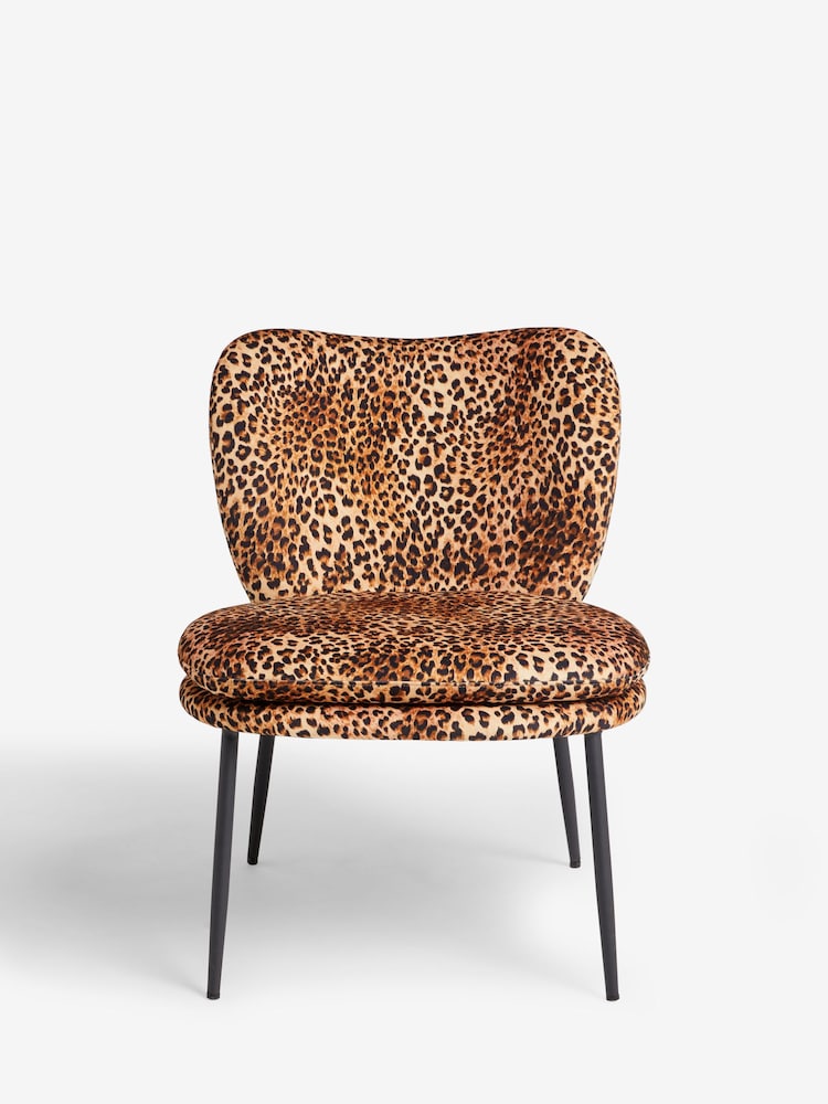 Rockett St George Leopard Love Velvet Perfect Accent Chair - Image 2 of 7