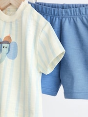 Blue Elephant Baby 100% Cotton T-Shirt And Shorts 2 Piece Set - Image 12 of 12