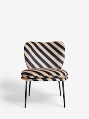 Rockett St George Studio Stripe Velvet Sand and Black Perfect Accent Chair - Image 2 of 7