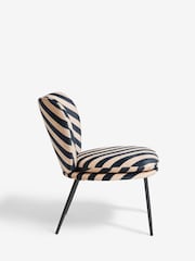Rockett St George Studio Stripe Velvet Sand and Black Perfect Accent Chair - Image 4 of 7