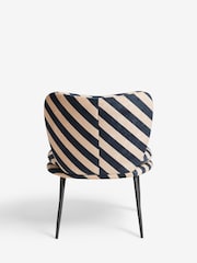 Rockett St George Studio Stripe Velvet Sand and Black Perfect Accent Chair - Image 5 of 7