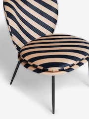 Rockett St George Studio Stripe Velvet Sand and Black Perfect Accent Chair - Image 6 of 7