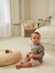 Black/White Cheetah Baby T-Shirt and Shorts 2 Piece Set - Image 1 of 11