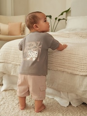 Black/White Cheetah Baby T-Shirt and Shorts 2 Piece Set - Image 3 of 11