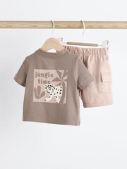 Black/White Cheetah Baby T-Shirt and Shorts 2 Piece Set - Image 5 of 11
