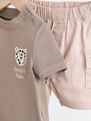 Black/White Cheetah Baby T-Shirt and Shorts 2 Piece Set - Image 8 of 11