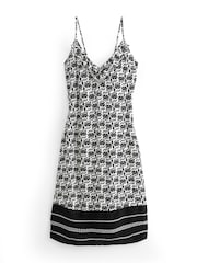 Black/White Frill Midi Summer Dress - Image 6 of 7
