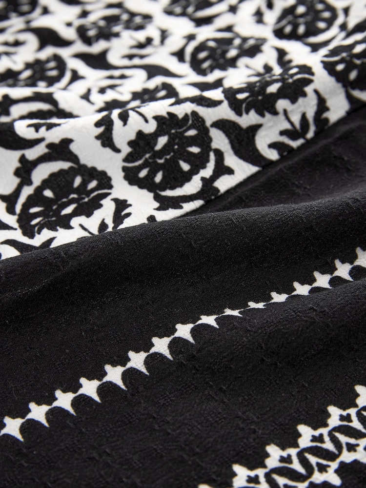 Black/White Frill Midi Summer Dress - Image 7 of 7