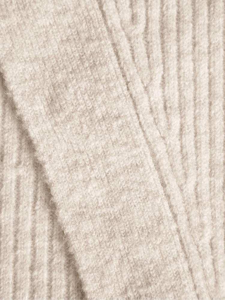 Ro&Zo Knit V-Neck Midi Natural Dress - Image 7 of 7