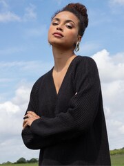 Ro&Zo Knit V-Neck Midi Dress - Image 6 of 7
