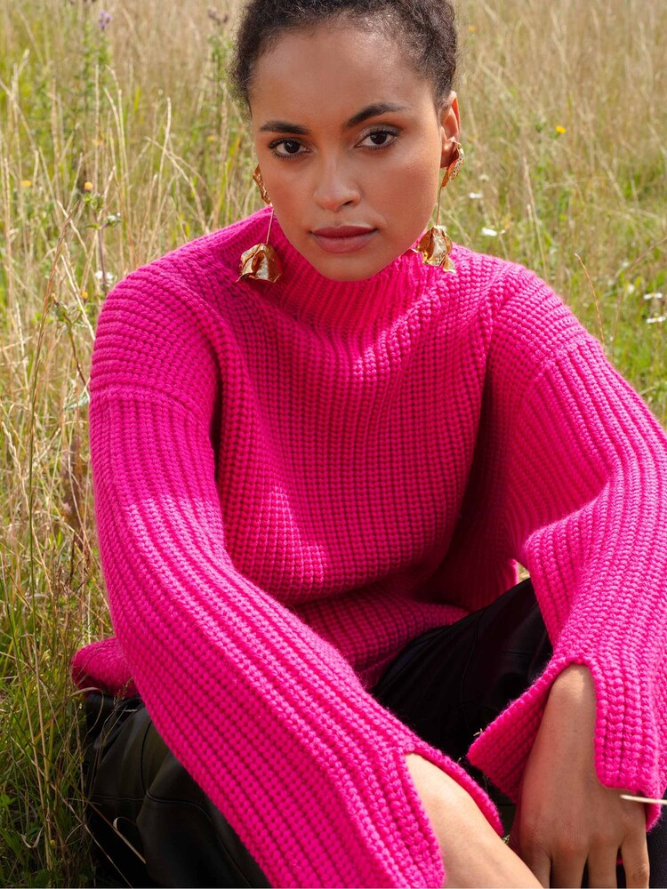 Ro&Zo Pink Split Sleeve High Neck Jumper - Image 2 of 7