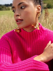 Ro&Zo Pink Split Sleeve High Neck Jumper - Image 3 of 7