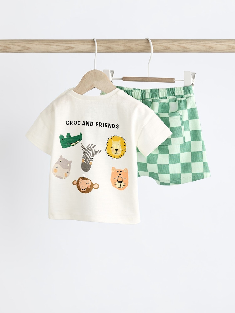 Green Character Baby T-Shirt And Shorts 2 Piece Set - Image 2 of 9 Green Character Baby T-Shirt And Shorts 2 Piece Set - Image 2 of 9
