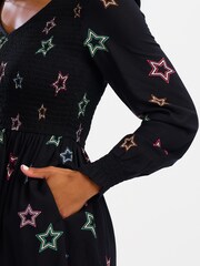 Sugarhill Brighton Claudette Shirred Black Dress - Image 3 of 4