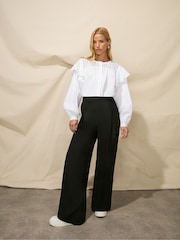Ro&Zo Trim Insert Cotton White Blouse - Image 3 of 7