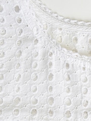 Ro&Zo Trim Insert Cotton White Blouse - Image 7 of 7