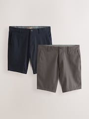 Marinha/Carvão - Ajuste fino - Pacote 2 de shorts Stretch Chino - Imagem 1 de 12