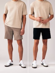 Black/Tan Stretch Chinos Shorts 2 Pack - Image 2 of 17