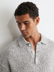 Maglione Reiss Jasper in misto lana a maglia screziata con mezza abbottonatura - Immagine 6 di 7