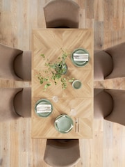 Light Natural Hayford Oak Effect Chevron Extending 4 to 6 Seater Dining Table - Image 5 of 11