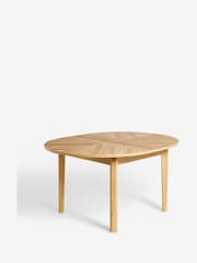 Light Natural Hayford Oak Effect Chevron Extending 4 to 6 Seater Round Dining Table - Image 7 of 8