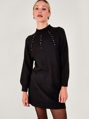 Monsoon Black Pearl Detail Dress - Image 1 of 5