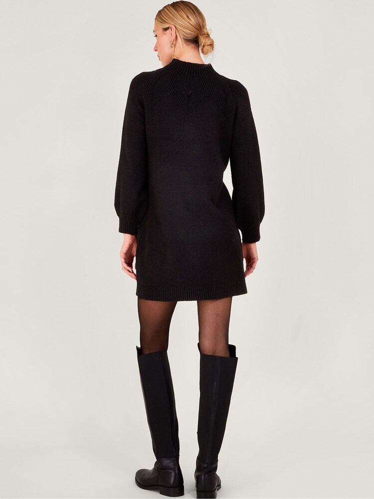 Monsoon Black Pearl Detail Dress - Image 2 of 5