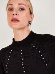 Monsoon Black Pearl Detail Dress - Image 4 of 5