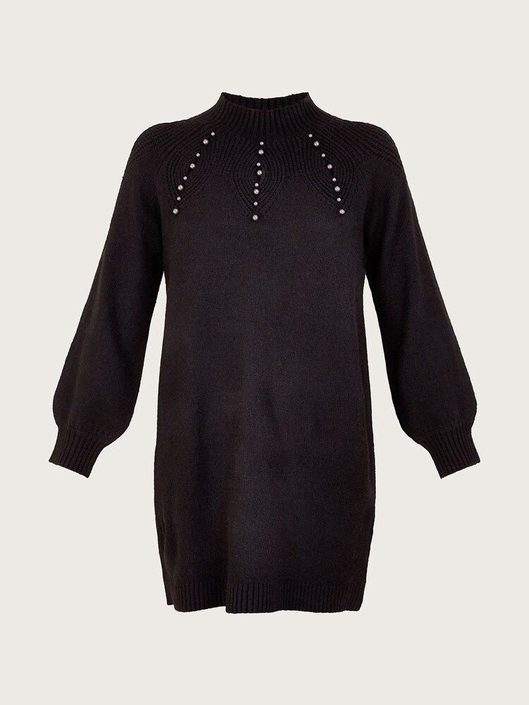 Monsoon Black Pearl Detail Dress - Image 5 of 5