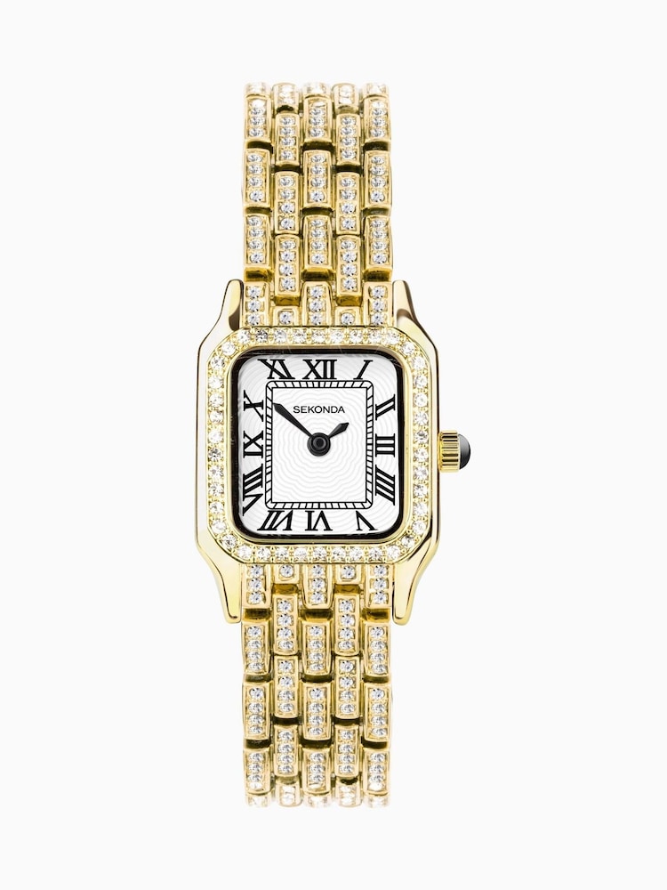 Sekonda Womens Gold Tone Monica 22mm Analogue Watch With Case And Alloy Bracelet With White Dial - Image 2 of 6