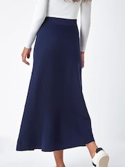 Roman Blue Plain Knitted Maxi Skirt - Image 2 of 5