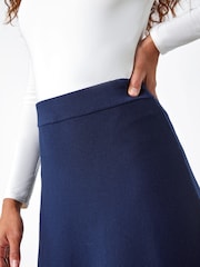 Roman Blue Plain Knitted Maxi Skirt - Image 5 of 5