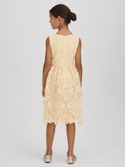 Reiss Lemon Daia 4-9 yrs Fit-and-Flare Lace Dress - Image 5 of 6