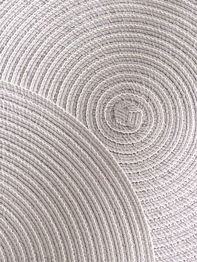 Set of 4 Grey Woven Stripe Placemats - Image 2 of 3