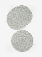 Set of 4 Grey Woven Stripe Placemats - Image 3 of 3