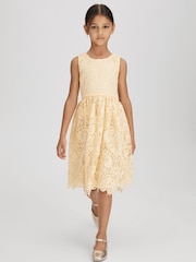 Reiss Lemon Daia 13-14 yrs Fit-and-Flare Lace Dress - Image 1 of 6
