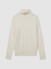 Reiss Cream Alexis Wool Blend Roll Neck Jumper - Image 2 of 6